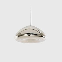 OUUED Edison Pendant Light, Modern Industrial Kitchen Island Ceiling Chrome Mirror Restaurant Decoration Hand Blown Glass Table Hanging Lamp Fixture for Dining Room, Living Bedroom, Bar Coffee Shop