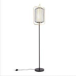 AIYLY Floor lamp Glass Metal Floor lamp Reading lamp Column lamp Living Room Bedroom Bedside Foot Switch with Wooden Tray