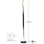 Brightech Helix - Modern LED Floor Lamp for Living Room Bright Lighting - Get Compliments: Unique, 48'' Tall Light for Bedrooms, Offices - Dimmable, Contemporary Indoor Pole Lamp - Black