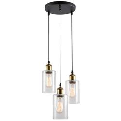 VILUXY Vintage 3 Light Glass Pendant Light Classic Cluster Chandelier Hanging Lighting Fixture with Seeded Glass Shades for Kitchen Island, Dinning Room, Bar, Cafe，Farmhouse