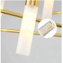 BOKT Post Modern Lighting 20-Light Living Room Chandelier Lighting Island Frosted Glass Lampshade G4 Lamp Socket led Lights Fixture Flush Mount (Gold, Large)