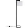 Henn&Hart FL0252 Black Floor Lamp with Square Fabric Shade for Living Room / Office / Bedside