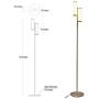 Brightech Gemini - Mid Century Modern Two Light Floor Lamp for Living Room Bright Lighting - Contemporary Dimmable LED Standing Light for Bedrooms & Offices - Gold/Antique Brass Indoor Pole Light