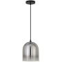 Henn&Hart PD0031 Modern 1 Contemporary Style Smoked Nickel Glass with for, Kitchen, Dining, Living Room, Foyer Pendant Light, One Size, Silver