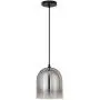 Henn&Hart PD0031 Modern 1 Contemporary Style Smoked Nickel Glass with for, Kitchen, Dining, Living Room, Foyer Pendant Light, One Size, Silver