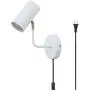 TeHenoo Industrial White Mounted Lamp ,Mini Plug-in Wall Lamp with Ratatable Lampshade for Reading, Bedroom,Living Room