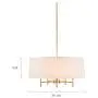 Hampton Hill MPS150-0067 Presidio 5 Modern Chandeliers-Metal, Fabric Shade Pendant Ligthing Lamp Ceiling Dining Lighting Fixtures Hanging, 24'' Wide, White/Gold