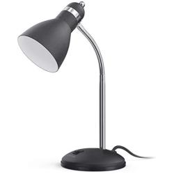 LEPOWER Metal Desk Lamp, Eye-Caring Table Lamp, Study Lamps with Flexible Goose Neck for Bedroom and Office ( Sandy Black)