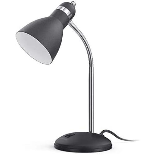 LEPOWER Metal Desk Lamp, Eye-Caring Table Lamp, Study Lamps with Flexible Goose Neck for Bedroom and Office ( Sandy Black)