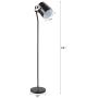 CO-Z Vintage Floor Lamp Black Adjustable, Industrial Standing Lamp with Metal Shade, Rustic Floor Lamp Task for Living Room Bedroom Reading Office.