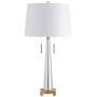 JONATHAN Y JYL2018A Zoe 29.5'' 2-Light Crystal LED Table Lamp Contemporary,Glam,Transitional,Modern for Bedroom, Living Room, Office, College Dorm, Coffee Table, Bookcase, Clear/BrassGold