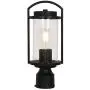 Outdoor Post Light Fixture, Exterior One-Light Post Top Light, Matte Black Pillar Light with LED Bulb, Aluminum Post Lamp with Bubble Glass Shade for Patio, Pathway, Backyard, ETL Listed