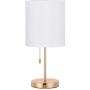 HAITRAL Nightstand Table Lamp - Bedside Lamp, Modern Desk Lamp for Bedroom, Office, College Dorm with Metal Base Fabric Lamp Shade - Gold