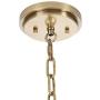 Hampton Hill MPS150-0064 Conrad 6 Modern Chandeliers-Metal, Fabric Shade Pendant Ligthing Lamp Ceiling Dining Room Lighting Fixture Hanging, See Below, Grey/Gold