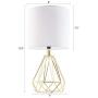 CO-Z Modern Table Lamps for Living Room Bedroom Set of 2, Gold Desk Lamp with Hollowed Out Base and White Fabric Shade, 16 Inches Bedside Lamps for Nightstand Accent