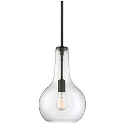 Hamlin Warm Bronze Mini Pendant Light 10'' Wide Modern Clear Glass Fixture for Kitchen Island Dining Room - Possini Euro Design
