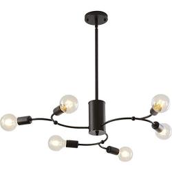 Black Sputnik Chandelier Vintage Metal Semi Flush Mount Ceiling Light Modern Style Chandelier 6 Lights Sputnik Lighting by Xilicon