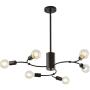 Black Sputnik Chandelier Vintage Metal Semi Flush Mount Ceiling Light Modern Style Chandelier 6 Lights Sputnik Lighting by Xilicon