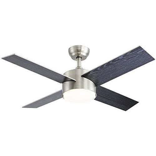 Ceiling Fan with Lights and Remote Control,SNJ Modern Ceiling Fan for Living Room Bedroom Dining Room,Indoor(44'',Sand Nickel)