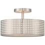 2 Light Semi Flush Mount Ceiling Light 10'' Metal Square Grid Brushed Nickel Finish, Fashion Designed Style Chandelier for Living Room Dining Room Bedroom Balcony, Corridor 2 Light Semi Flush Mount Ceiling Light 10'' Metal Square Grid Brushed Nickel Finish, Fashion Designed Style Chandelier for Living Room Dining Room Bedroom Balcony, Corridor
