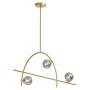 Glass Globe Sputnik Chandelier Modern 3 Light Molecule Pendant Lighting,G9 Mid Century Brass Finish Ceiling Lamp for Dining Room Hallway