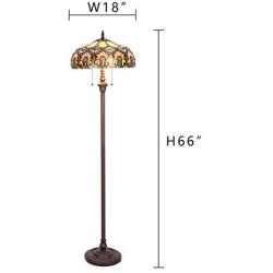 Capulina Hand-Crafted Tiffany Floor Pole Lamp Lights, Tiffany Floor Lamps for Reading, Floor Lamps Tiffany Style Shade, Stained Glass Floor Pole Lamps, Tiffany Standing Lamps (Tall: 70 x W14 inches)