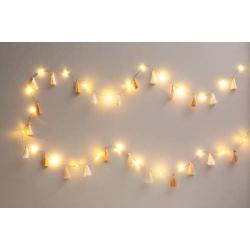 Brightz TasselBrightz LED Light String for Room and Office Décor, Rosé Tassels with Warm White LEDs