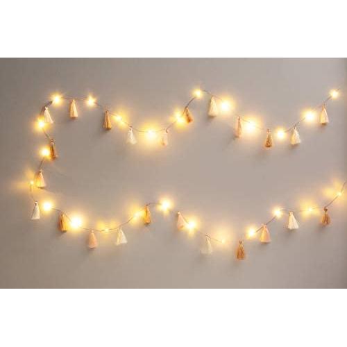 Brightz TasselBrightz LED Light String for Room and Office Décor, Rosé Tassels with Warm White LEDs