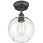 WILDSOUL Lighting 60011OB 1-Light Globe Glass Semi Flush Mount, Modern and Industrial Sloped Ceiling Compatible Entry Hallway Kitchen Ceiling Light Fixture, Oil Rubbed Bronze, 7-7/8'' Width