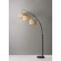 Adesso 4238-26 Trinity Arc Floor Lamp Antique Bronze FinisH, Beige Burlap Lamp. Home Decor Lamps and Light Fixtures, 82'',3 Arm