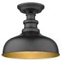 Bestshared Semi Flush Mount Ceiling Light, Farmhouse Close to Ceiling Light Fixture for entryway, Dining Room, Hallway (Black Exterior+ Copper Interior, 1 Pack)