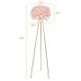 Maxax Feather Floor lamp Modern Tripod Floor Lamp with Pink Feather Shade, Standing Light for Bedrooms/Living Room/Dining Room/Kitchen,Gold Classic