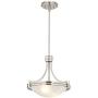Deco Brushed Nickel Mini Pendant Light 12 1/2'' Wide Modern Art Deco Marbleized Glass Bowl Fixture for Kitchen Island Dining Room - Possini Euro Design
