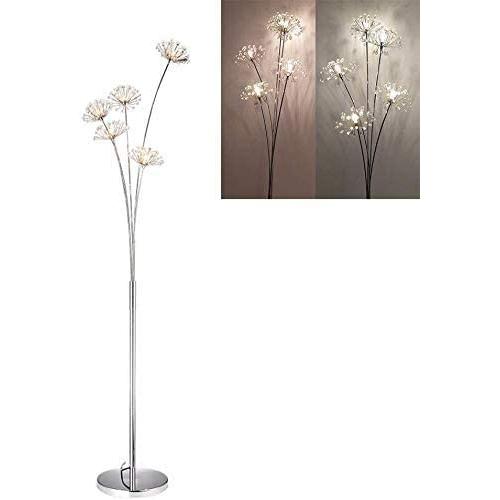 BXZ Creative Dandelion Model Iron 1.7 M Floor Lamp Interior Decoration Lamp, Crystal Lampshade,Suitable for Bedroom and Living Room,Warm Light