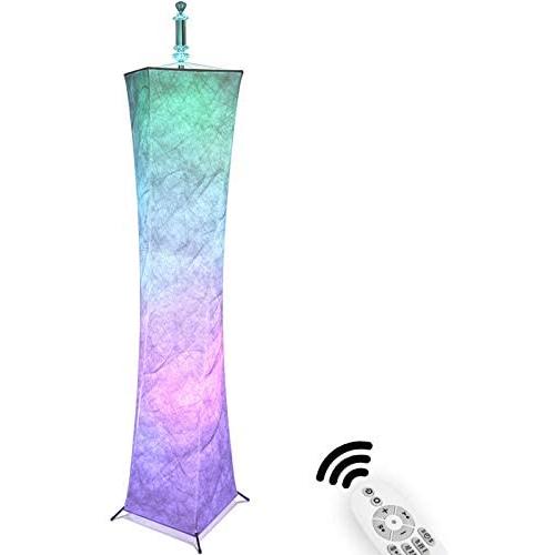 AmnoAmno LED Floor Lamp with Remote Control RGB Color Changing and Tyvek Fabric Shade,60’’ Modern Floor Lamp for Livingroom Bedroom Office Create Warm Family and Lively Party Atmosphere (Square) AmnoAmno LED Floor Lamp with Remote Control RGB Color Changing and Tyvek Fabric Shade,60’’ Modern Floor Lamp for Livingroom Bedroom Office Create Warm Family and Lively Party Atmosphere (Square)