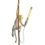 CHABEI Loft Vintage Resin Hemp Rope Monkey Pendant Light Fixture Chandelier Industrial Retro E26 Edison Ceiling Pendant Lamp for Dining Living Room Bedroom Bar Cafe (White)