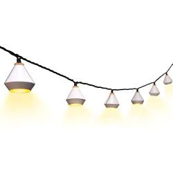 String Lights for Bedroom, 11 Ft Diamond Shape Decorative String Lights Warm White 10 LED Bulbs Waterproof Connectable Plug in for Indoor Wedding Party Bedroom Christmas Outdoor Garden Patio