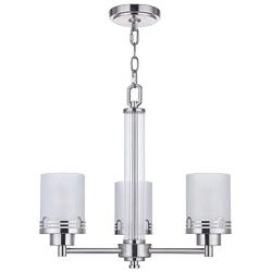 Doraimi 3 Light Chandelier Lighting with Hollow Lamp Cup+Brushed Nickel Finish,Modern and Concise Style Ceiling Light Fixture with Frosted Glass Shade for Foyer, Dining Room, Living Room, Family Room