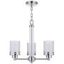 Doraimi 3 Light Chandelier Lighting with Hollow Lamp Cup+Brushed Nickel Finish,Modern and Concise Style Ceiling Light Fixture with Frosted Glass Shade for Foyer, Dining Room, Living Room, Family Room