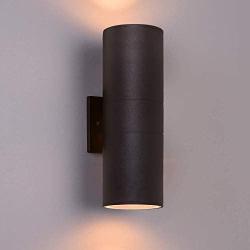 Outdoor Wall Light,Wowlite Exterior Lighting - ETL Listed, Matte Black Stainless Steel Waterproof Wall Mount Cylinder Design - Up Down Light Fixture for Porch, Backyard and Patio (1 Pack)