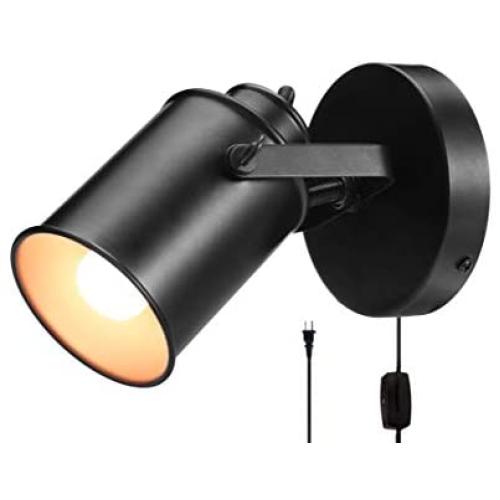 Industrial Wall lamp Adjustable Retro Black Wall lamp, Plug-in Wall lamp, Rocker Wall lamp with on / Off Switch Bedroom Living Room loft bar Coffee Shop Wall lamp (Bronze) Industrial Wall lamp Adjustable Retro Black Wall lamp, Plug-in Wall lamp, Rocker Wall lamp with on / Off Switch Bedroom Living Room loft bar Coffee Shop Wall lamp (Bronze)