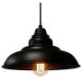 Barn Pendant Lights, FINXIN 1-Light Hanging Light for Kitchen Dining Table Oil-Rubbed Bronze/Black 12'' Ceiling Dome Pendant Lighting E26 Base (Black)