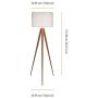 Versanora VN-L00007 Romanza Tripod Metal Legs LED Floor Lamp, White