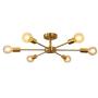 Modo Lighting Flush Mount Ceiling Lighting Sputnik Chandelier Fixture Brushed Brass 6-Light Mid-Century Pendant Light for Dining Room Bedroom