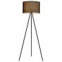 Modernluci Black Tripod Floor Lamp for Modern Living Room, Bedroom - LED Standing Tall Floor Light- E26 Lamp Base- Cylindrical Linen Shade