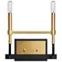 MOTINI Double Gold Wall Sconce Lighting Black and Brushed Brass Metal Vanity Light for Bathroom Bedroom, 2-Light E12 Candelabra Sconces, Gold