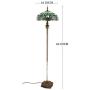 Tiffany Style Floor Standing Lamp W16H64 Inch Tall Green Stained Glass Crystal Bead Dragonfly Shade 2E26 Antique Reading Lighting Resin Base S459 WERFACTORY LAMPS Living Room Bedroom Table Lover Gifts