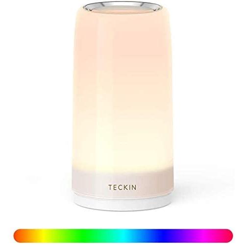 Table Lamp LED Touch Bedside Lamp Nightstand lamp Night Lights, TECKIN Desk Lamps Dimmable Warm White Light & Color Changing RGB lamps for Bedrooms, Living Rooms and Office Table Lamp LED Touch Bedside Lamp Nightstand lamp Night Lights, TECKIN Desk Lamps Dimmable Warm White Light & Color Changing RGB lamps for Bedrooms, Living Rooms and Office