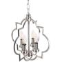 Homenovo Lighting Mersey 4-Light Chandelier, Modern Style Lighting for Entryway, Hallway, Dining Room and Living Room - Brushed Nickel Finish