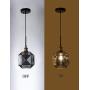 Pendant Lighting Polygonal Smoky Gray Glass Adjustable Hanging Ceiling Light for Dining Room 1-Light Black Finish